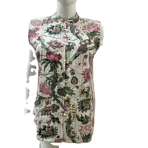 Haute qualité 100% coton Kantha tissé à la main veste d'hiver multicolore Midi longueur taille naturelle-vente en gros de confiance - Product Image 1