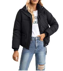 Veste matelassée d'hiver décontractée pour homme de qualité, coupe ajustée, col montant et fermeture éclair, couleur unie - Product Image 2