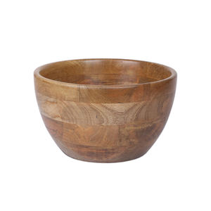 Bol de service de nourriture en bois de forme ronde en émail fini naturel pour la table à manger de cuisine bols de service de nourriture faits à la main en vrac - Product Image 2