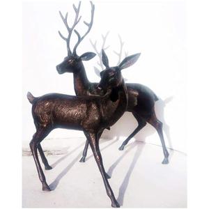 Escultura de Reno de Estilo Vintage Adornos de Jardín Navidad Vacaciones Showpiece Exhibición al aire libre Estatuilla de Reno de Bronce Decoración - Product Image 2