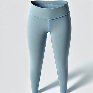 Leggings Deportivos de Cintura Alta, Largos, Ecológicos, Transpirables, Antibacterianos, con Bolsillos, Tejido de Punto Negro para Entrenamiento - Product Image 3