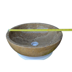 Lavabo de Mármol Pulido Color Caqui, Lavabo de Ónix, Lavabo Redondo de Mármol, Encimera de Baño, Decoración para Baño - Product Image 3