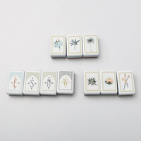 Jeu de Mahjong Américain Moderne de Luxe en Acrylique Blanc Tortue pour 4 Joueurs - Jeu de Mahjong Portable Pliable Écologique