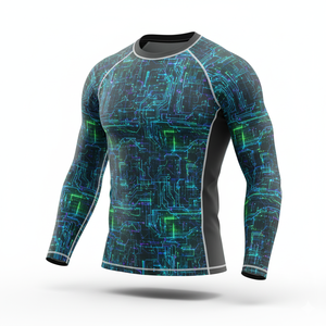 Rashguard met lange mouwen, gymkleding, compressiepasvorm, sneldrogend, stretchstof, OEM export - Product Image 6
