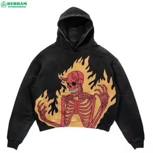 Sweat à capuche pour homme de qualité supérieure, personnalisé, imprimé en DTG, en polyester lourd doublé de polaire, coupe classique, respectueux de l'environnement - Product Image 3