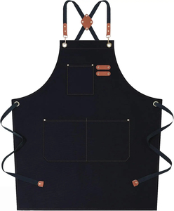 ผ้ากันเปื้อนผ้าใบลายศิลปะกำหนดโลโก้เองได้ผ้ากันเปื้อนสไตล์เกาหลี - Product Image 5