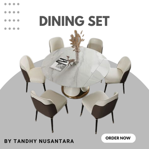 Ensemble de table et chaises de restaurant moderne en teck massif avec plusieurs chaises, table ronde pour restaurant - Product Image 4