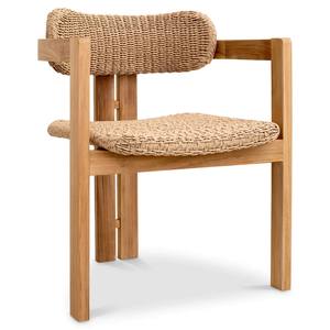 Dony Teak Solid Wooden Woven <b>Rattan</b> Dining <b>Chair</b> Modern Design for Indoor <b>Outdoor</b> Dining Natural Finish for Home Park Furniture - Product Image 1
