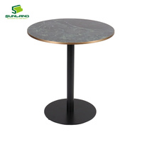 Base de table pliable commerciale ronde en métal thermolaqué avec plateau pliable pour projets de restauration