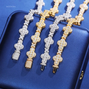 สร้อยเพชรโมอิสขนาด10มม. สีเงิน925ประดับด้วยดาวลิงก์เทนนิส VVS Moissanite สร้อยคอสำหรับผู้ชายโซ่สุดหรูในชีวิตประจำวัน - Product Image 5