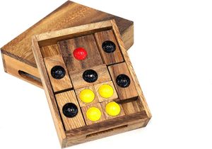 Puzle de bloque deslizante Setting Sun STEM Huarong Dao, juego educativo hecho a mano ecológico, rompecabezas, regalo, cubo crítico - Product Image 5