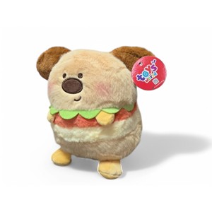 Piccolo 19x15CM carino morbido Hamburger cane peluche simpatico morbido animale morbido abbigliamento regalo e accessori per cani - Product Image 1