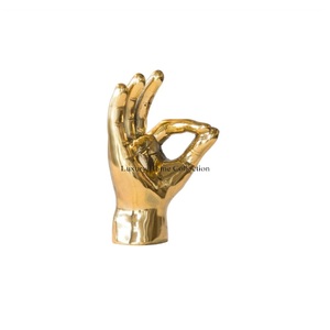 Statue de table fantaisie de la plus haute qualité en métal Accent décoratif créatif couleur or brillant poli Look attrayant Design rustique - Product Image 4