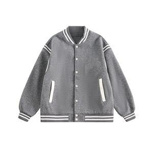 Chaqueta universitaria para hombre al por mayor, chaqueta de costura con bloques de color, abrigo clásico, chaqueta de béisbol universitaria informal y versátil para hombre - Product Image 1