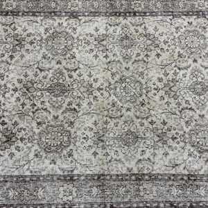Tapis de 3,9 x 5,9 pieds, tapis vintage, tapis turc en laine grise patchwork - Product Image 5