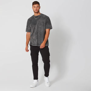 เสื้อยืดผู้ชายโอเวอร์ไซซ์คุณภาพสูงผ้านุ่มใส่สบายเสื้อยืดพิมพ์ลายกราฟิกโลโก้ตามสั่งแบบเรียบๆ - Product Image 3