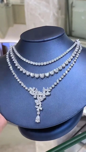 Collar de oro y plata esterlina con certificado IGI personalizado y moderno, collar de diamantes de lujo para fiesta de boda unisex, diamantes blancos cultivados en laboratorio - Product Image 6