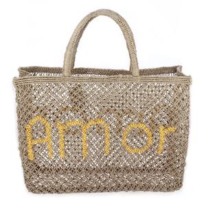 กระเป๋าโท้ทถักโครเชต์สไตล์โบฮีเมียนสำหรับผู้หญิงน้ำหนักเบาเป็นมิตรต่อสิ่งแวดล้อมสำหรับการเดินทางชายหาดช้อปปิ้งอินเดีย - Product Image 1