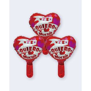 Ballons en aluminium en forme de cœur « Te Quiero Mucho » 10 pouces, décorations pour la Saint-Valentin, 12 pièces/sac - Product Image 1