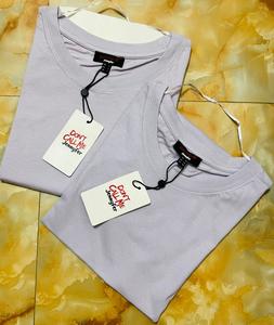 100% coton dames T-Shirt à manches courtes respirant vêtements pour femmes confortable solide motif uni T-Shirt - Product Image 2