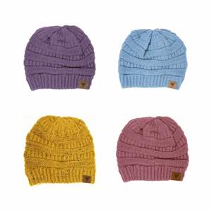 Gorro clásico con letras, transpirable, impermeable, acrílico 100%, punto plano, decoración rasgada, ajustable para deportes informales diarios - Product Image 1