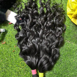 ผมแท้ธรรมชาติอินเดียแบบหยักศก 24 นิ้ว คุณภาพสูง พรีเมียม เวอร์จิ้น ต่อผมแบบเครื่องเย็บสองชั้น วิกผม/ดัดผมธรรมชาติ - Product Image 1