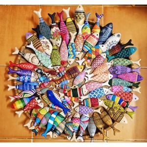 Decoración de peces de madera hecha a mano para colgar en la pared del hogar, regalo y recuerdo de tema costero - Product Image 3