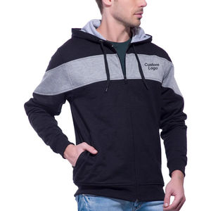 Sweat-shirts de sport pour hommes en coton et polyester de bonne qualité, à capuche, fermeture éclair, logo personnalisé OEM, coupe ajustée - Product Image 5