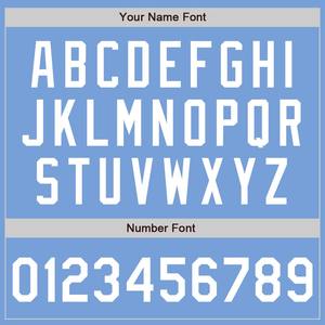 Maillot de baseball personnalisé bleu clair blanc à fines rayures blanc authentique - Product Image 6