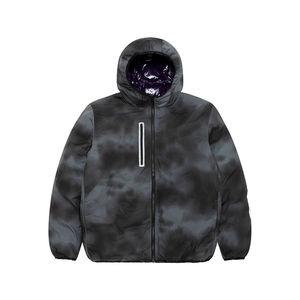 Veste matelassée noire personnalisée en gros pour hommes et femmes 2025 Manteaux d'hiver tissés de style High Street Col montant à capuche réversible - Product Image 5