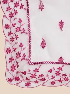 Ensemble de mode féminine indienne : Kurta, pantalon et dupatta en coton pur rose uni avec broderie élégante pour l'été - Product Image 3