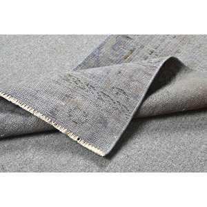 Alfombra turca Vintage moderna de 1,6x2,9 pies, gris, área grande, patrón de retazos 3D, Material de lana, respaldo de látex para sala de estar, pasillo - Product Image 4