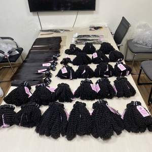 Extensions de cheveux humains Remy vierges à Double trame, tissage à la Machine, extensions de cheveux humains, bouclés Deeo, au prix de gros - Product Image 5