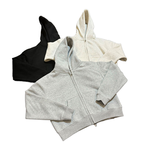 Custom Unisex Zipper Hoodie Jacket <b>Wash</b> French Terry Blank 100% Cotton Sweatshirts Blank Full Zip up Vintage Hoodies - Product Image 4