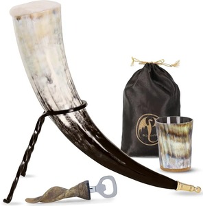 Tasses en corne de buffle de style américain d'excellente qualité Tasses en corne à boire naturelles fabriquées à la main en vrac Verres à bière Viking - Product Image 5