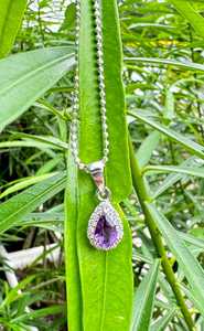 Collier d'améthyste Pendentif en argent sterling 925 Bijoux faits main en pierres précieuses Cadeau pour elle Collier élégant pour femme - Product Image 3