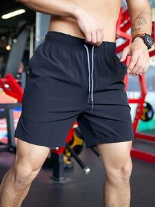 Pantalones cortos de lona de alta calidad para hombre, transpirables, de secado rápido, elásticos, de cintura media, para gimnasio, verano, 90% de nailon, 10% Spandex, patrón de diseño personalizado - Product Image 2