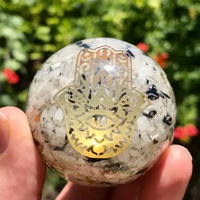 Meilleure vente de pierre précieuse en cristal naturel sphère d'arbre de vie en gros boule d'orgonite orgone pas cher prix sphère d'agate en vrac
