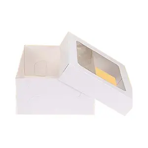 Caja de cartón blanca vendedora caliente personalizada de fábrica de China 12*12*6 cajas de pastel para tienda de postres