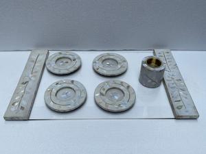 Luxury Mother of Pearl Inlay Serving Tray Set with Coasters | Resin Craft Ramadan <b>Eid</b> Home Decor Decorative Tableware <b>Gift</b> - Product Image 2