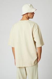 Custom Wholesale Men's Streetwear 100% Cotton Oversized Customized Heavy GSM T-<b>Shirt</b> Premium Quality Sewn Blank Beige - Product Image 2