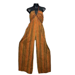 Nouvelle combinaison en coton vintage pour femmes à la mode, tenue une pièce respirante et écologique, tenue décontractée de coupe régulière pour l'été - Product Image 1