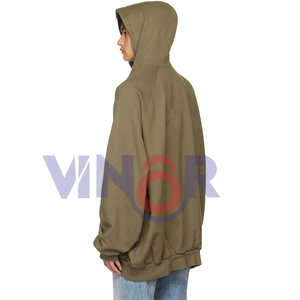 High Quality 100% Cotton Oversized Hoodie High Streetwear Brand's Loose Fleece <b>Sweatshirt</b> Embroidered Eco-Friendly Winter Men - Product Image 3