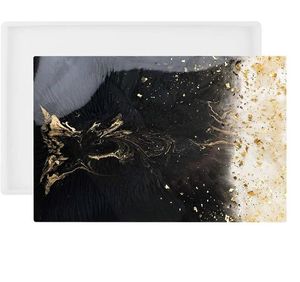 Meilleure vente plateau de service et résine de marbre avec design arrondi plateau de service alimentaire décoratif fait à la main - Product Image 6