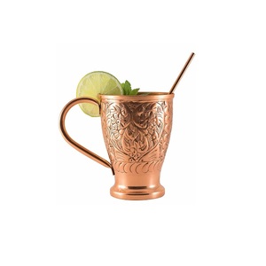 Taza de mula de Moscú de cobre puro con acabado brillante para bebidas frías, cerveza, vino, uso para beber, Bar, Hotel, decoración del hogar - Product Image 5