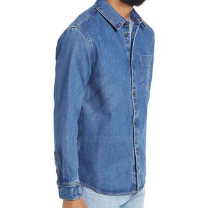 แจ็กเก็ตยีนส์สำหรับผู้ชายเสื้อแจ็คเก็ตยีนส์แขนยาวแบบปรับแต่งได้ - Product Image 4