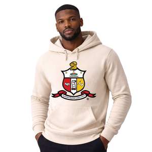 Kappa Alpha Psi Kream Chenille Crest Premium Hoodie True To Size Embroidered Greek Apparel Luxury <b>Fleece</b> - Product Image 1