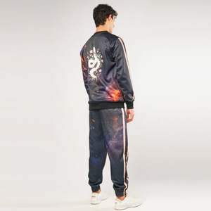 Ensemble de survêtement personnalisé pour homme, coupe décontractée, en polaire polyester, avec impression par sublimation de logo personnalisé - Product Image 3
