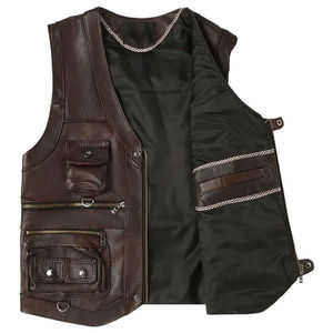 Gilet en cuir véritable style décontracté avec col en V hiver chaud 2025 hommes nouvelle arrivée col respirant vêtements d'extérieur pour l'hiver - Product Image 3