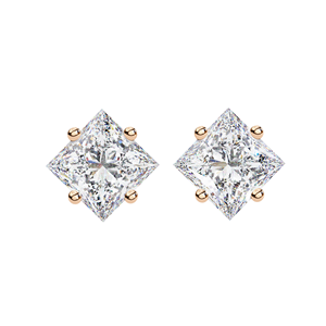 Pendientes de Diamante de Laboratorio con Corte Princesa, Pendientes Solitarios de 1 Quilate, Disponibles en Oro de 10K, 14K y 18K y Plata 925, Clásicos para Mujer - Product Image 2